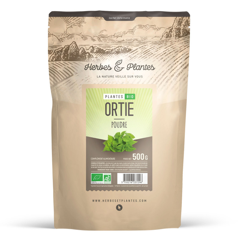 Poudre de Feuille d'Ortie Bio - 500 gr