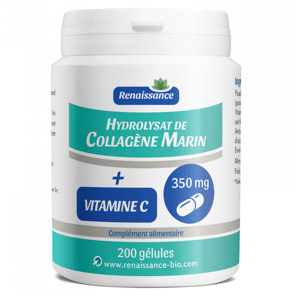 Hydrolysat de Collagène Marin 350 mg + Vit C 200 gélules