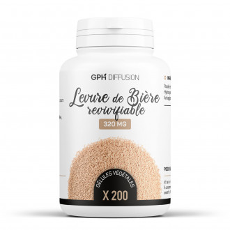 Levure de Bière Revivifiable - 320 mg - 200 gélules végétales