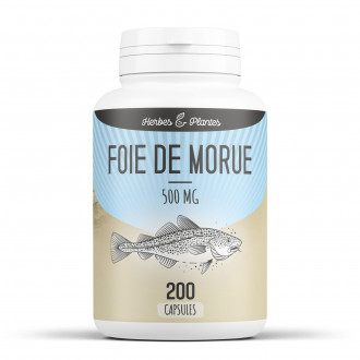 Foie de Morue - 500 mg - 200 capsules - Herbes & Plantes