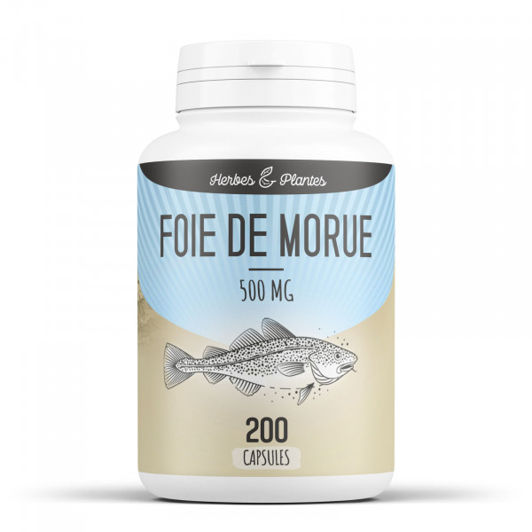 Foie de Morue - 500 mg - 200 capsules - Herbes & Plantes