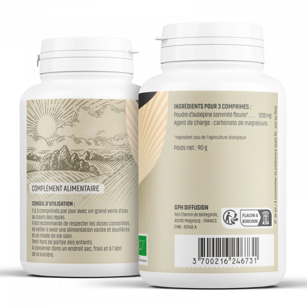 Aubépine Bio - 400 mg - 200 comprimés - Herbes & Plantes