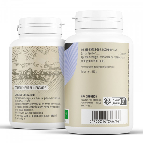 Cassis Bio - 400 mg - 200 comprimés - Herbes & Plantes