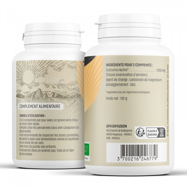 Curcuma Bio - 400 mg - 200 comprimés - Herbes & Plantes