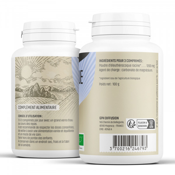 Eleuthérocoque Bio - 400 mg - 200 comprimés - H&P