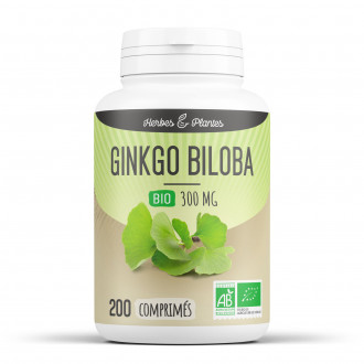 Ginkgo biloba Bio - 300 mg - 200 comprimés - H&P