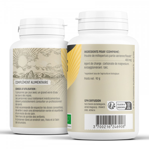Millepertuis Bio - 400 mg - 200 comprimés - H&P