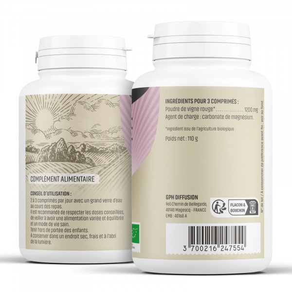 Vigne Rouge Bio - 400 mg - 200 comprimés - H&P