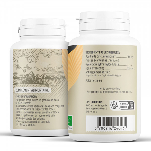 Curcuma Bio - 250 mg - Gélules végétales