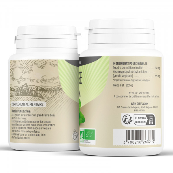 Mélisse Bio - 250 mg - Gélules végétales