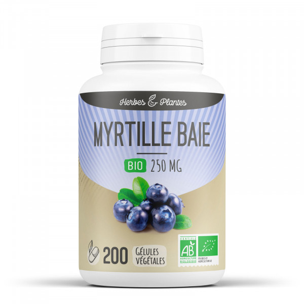 Myrtille baie Bio - 250 mg - Gélules végétales