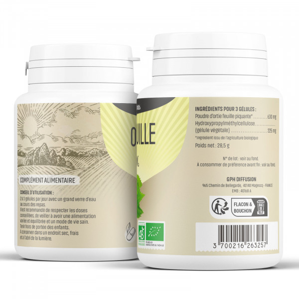 Ortie feuille Bio - 210 mg - Gélules végétales