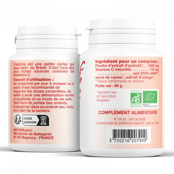 Vitamine C Acérola bio 1000mg