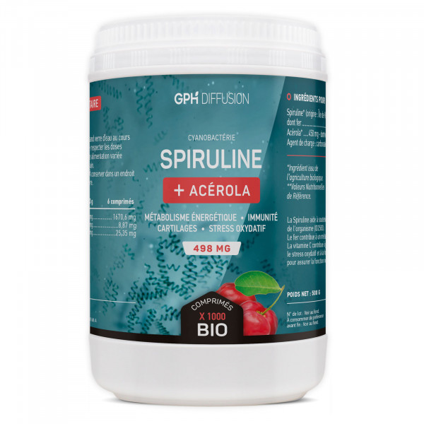 SPIRULINE + ACEROLA BIO - 498mg - 300 comprimés