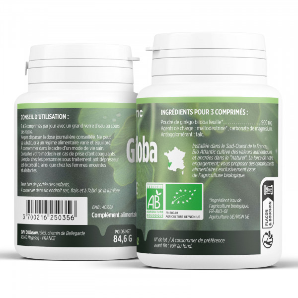 Ginkgo Biloba Bio - 300mg - Comprimés