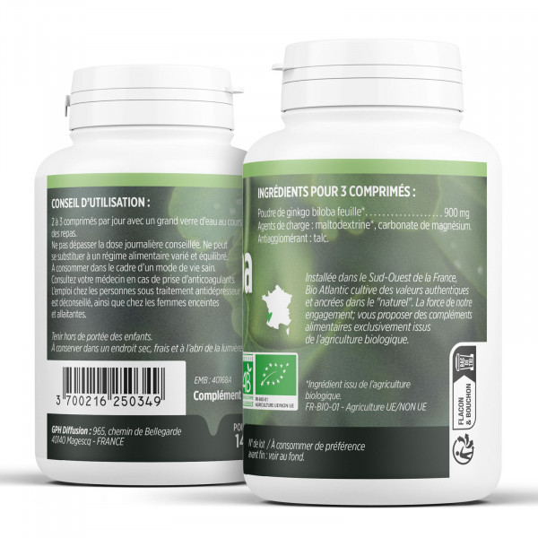 Ginkgo Biloba Bio - 300mg - Comprimés