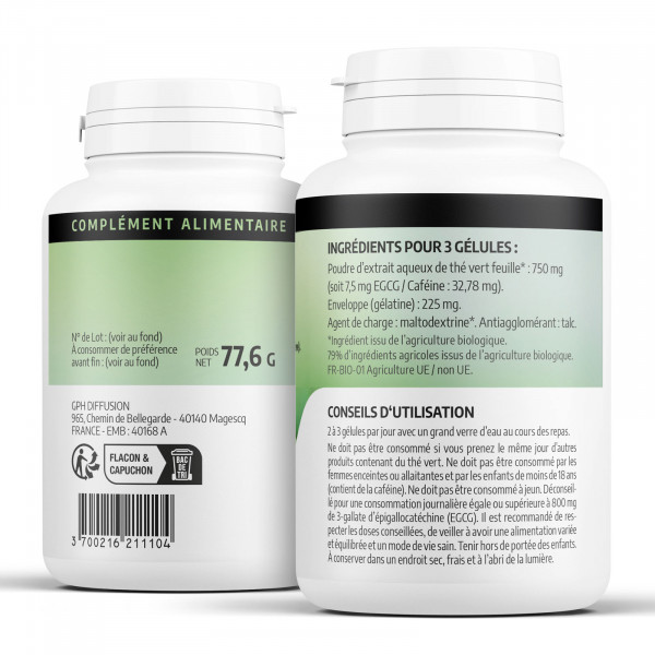 Thé Vert 250mg - Gélules ecocert