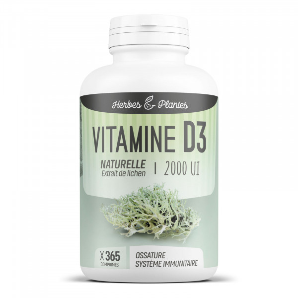 Vitamine D3 Naturelle - 2000 UI - 120 Comprimés
