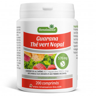 Guarana Nopal Thé Vert - 470 mg - 200 Comprimés