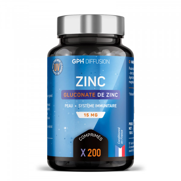 Gluconate de zinc - 15 mg - 200 comprimés