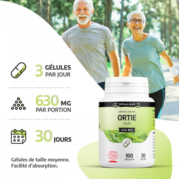 Ortie Bio (Feuille) - 200 gélules - 210mg
