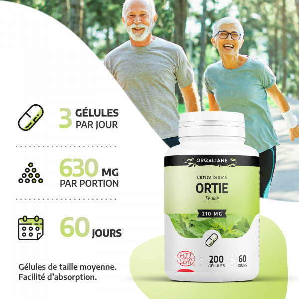 Ortie Bio (Feuille) - 200 gélules - 210mg