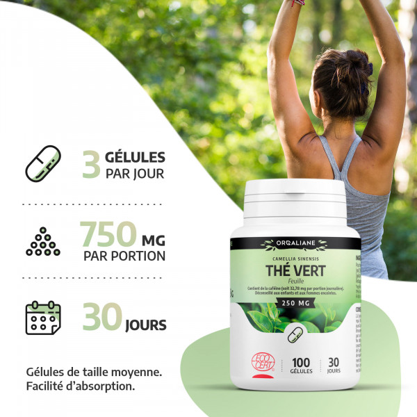 Thé Vert 250mg - Gélules ecocert