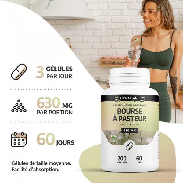 Bourse à pasteur 210 mg - Gélules