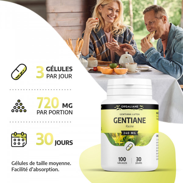 Gentiane 240 mg - Gélules