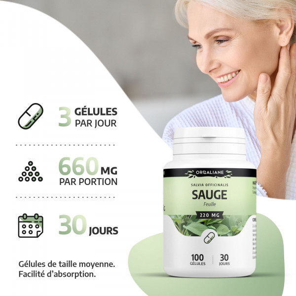 Gélules de Sauge - 220 mg - 200 gélules