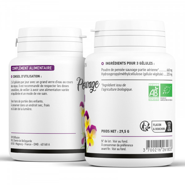 Pensée sauvage bio 200 gelules végétales à 220mg