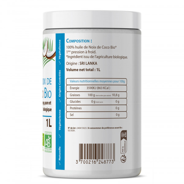 Huile de Coco Bio - 1L