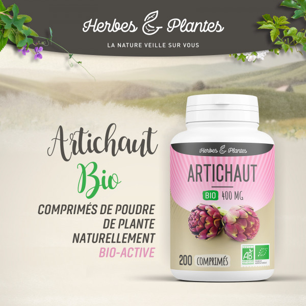 Artichaut Bio - 400 mg - 200 comprimés - Herbes & Plantes