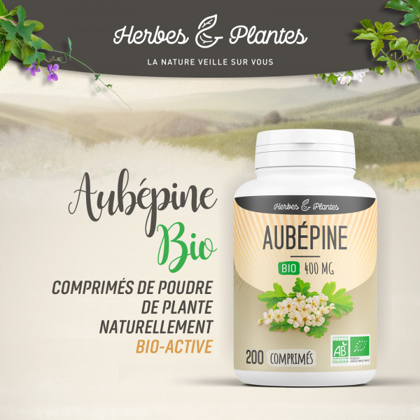 Aubépine Bio - 400 mg - 200 comprimés - Herbes & Plantes