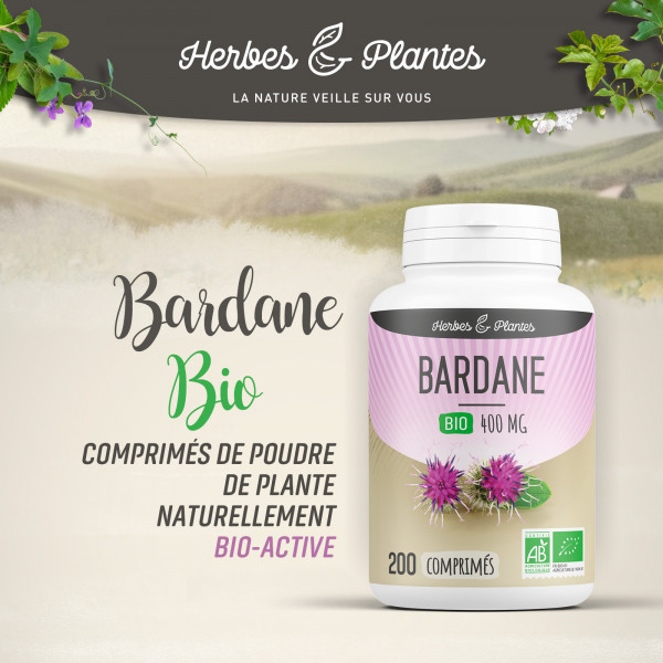 Bardane Bio - 400 mg - 200 comprimés - Herbes & Plantes