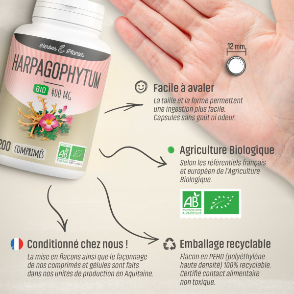 Harpagophytum Bio - 400 mg - 200 comprimés - H&P