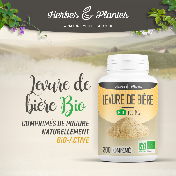 Levure de bière Bio - 400 mg - 200 comprimés - H&P