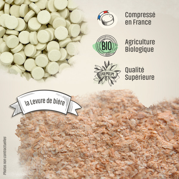 Levure de bière Bio - 400 mg - 200 comprimés - H&P