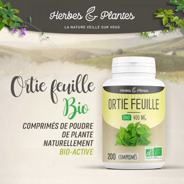 Ortie feuille Bio - 400 mg - 200 comprimés - H&P