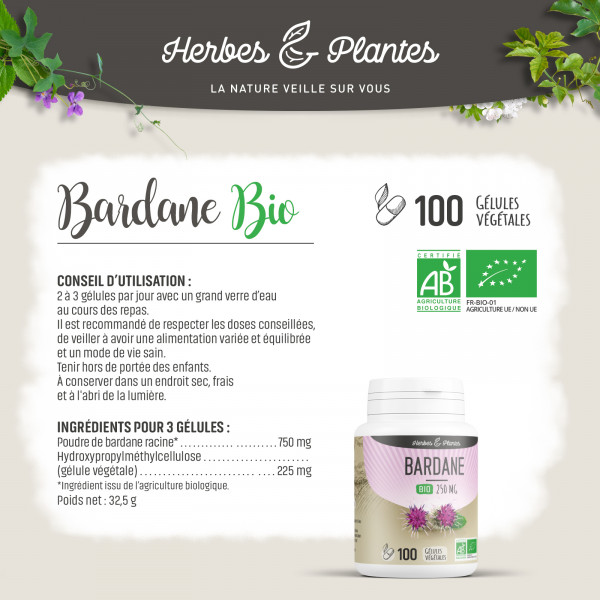 Bardane Bio - 250 mg - Gélules végétales