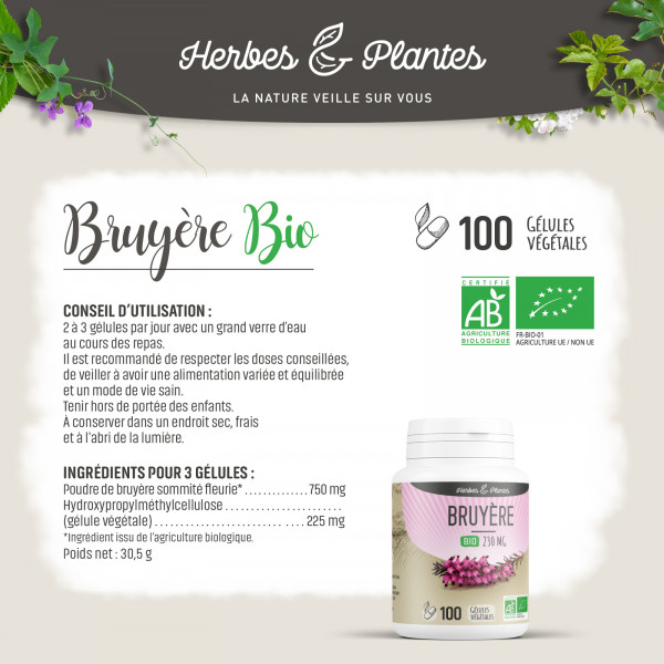 Bruyère Bio - 230 mg - Gélules végétales