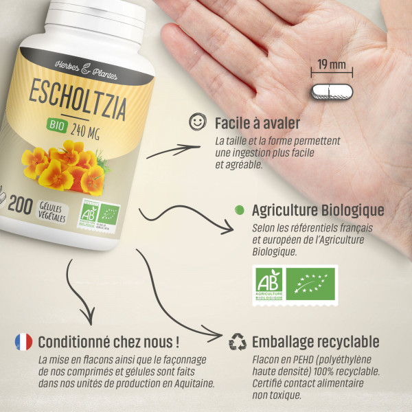 Escholtzia Bio - 240 mg - Gélules végétales