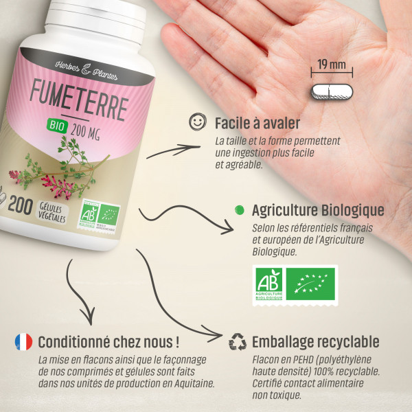 Fumeterre bio -200 gélules végétales 200mg
