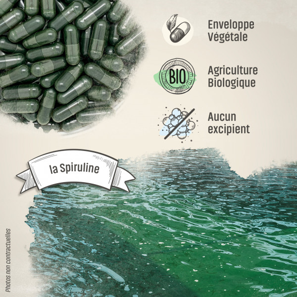 Spiruline Bio - 400 mg - 180 gélules végétales