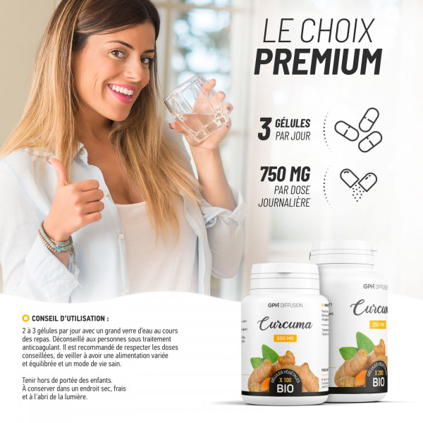 Curcuma biologique 250 mg - Gélules végétales