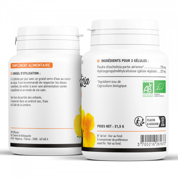 Escholtzia Bio 240mg - 200 gélules végétales