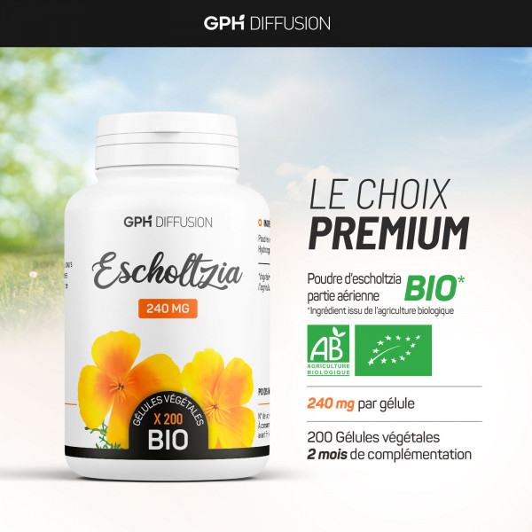 Escholtzia Bio 240mg - 200 gélules végétales