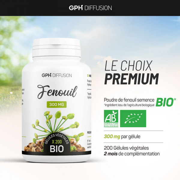 Fenouil Bio 300mg - 200 gélules végétales