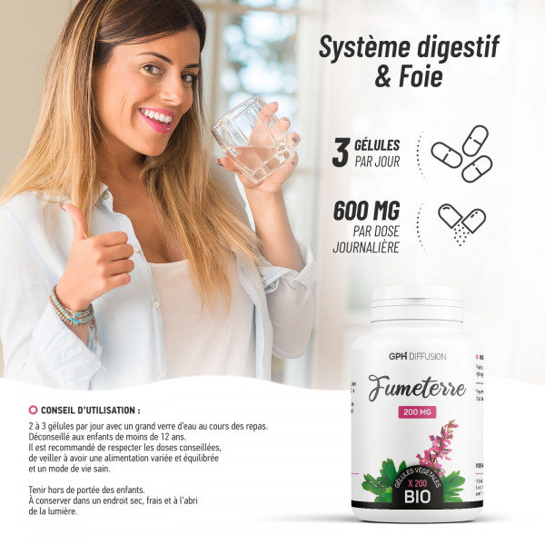 Fumeterre bio -200 gélules végétales 200mg