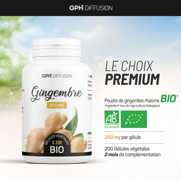 Gingembre Bio 250mg 200 gelules vegetales